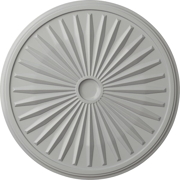 Ekena Millwork Leandros Ceiling Medallion (Fits Canopies up to 5"), 33 1/8"OD x 3 1/2"ID x 1 3/8"P, Frost CM33LEFRF - main
